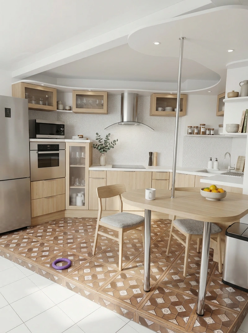 Дизайн интерьера в стиле Сканди — Кухня от нейросети RoomGPT