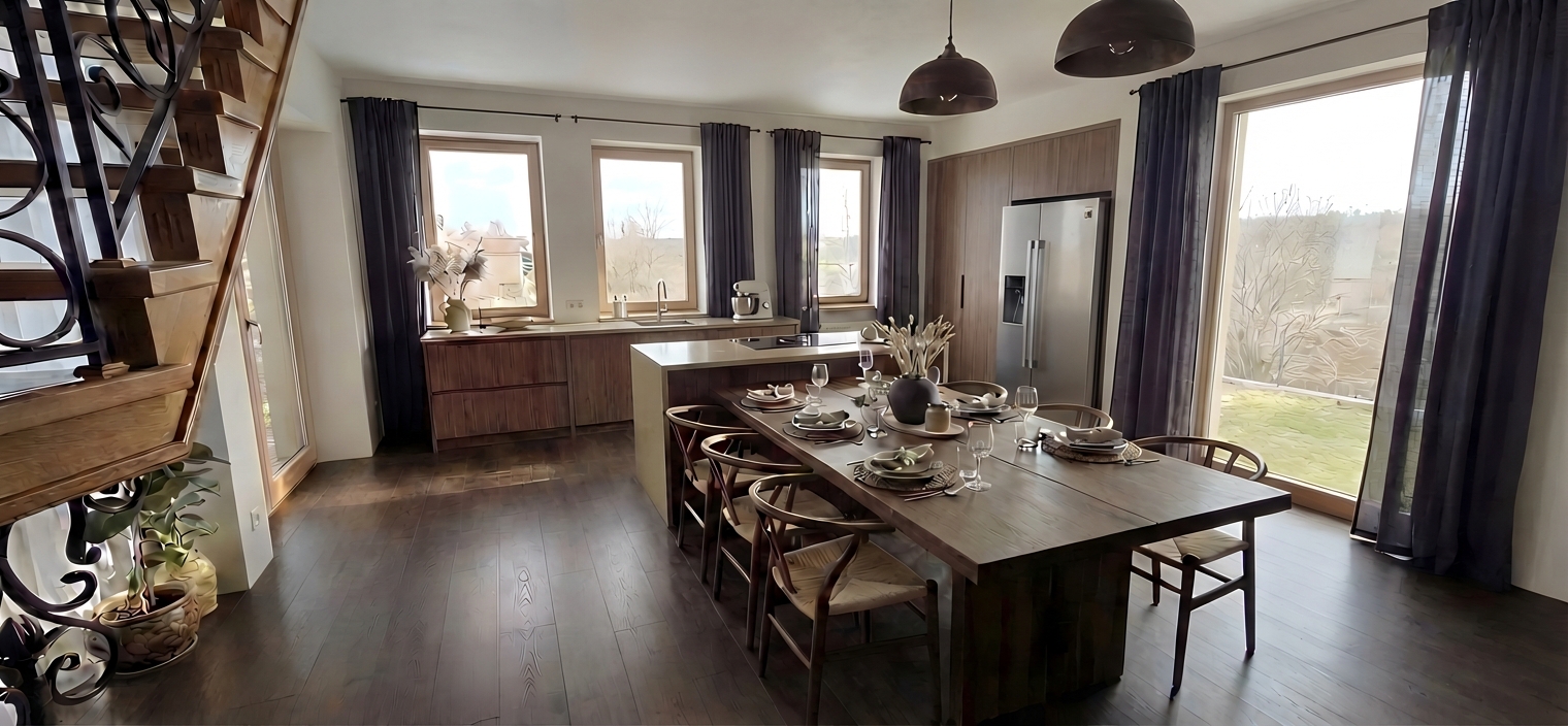 Дизайн кухни в стиле Japandi — фото интерьера от нейросети RoomGPT