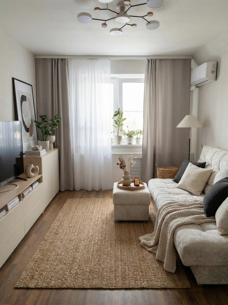 Дизайн интерьера в стиле Минимализм — Гостиная от нейросети RoomGPT