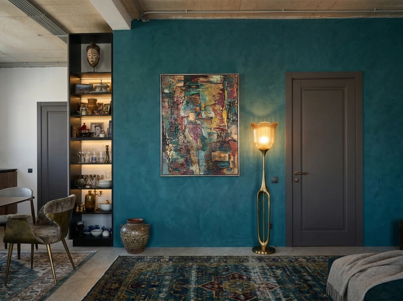 Дизайн гостиной в стиле Эклектика — фото интерьера от нейросети RoomGPT