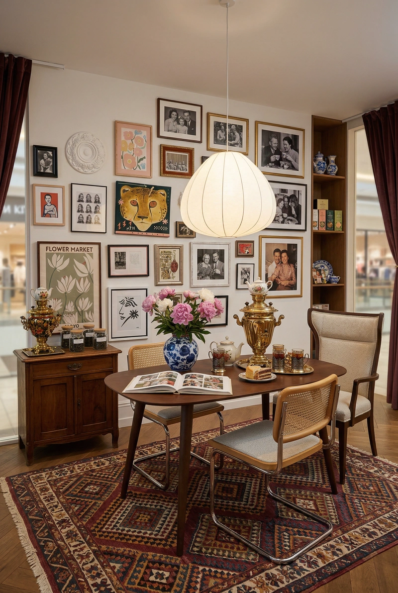 Дизайн интерьера в стиле Эклектика — Гостиная от нейросети RoomGPT