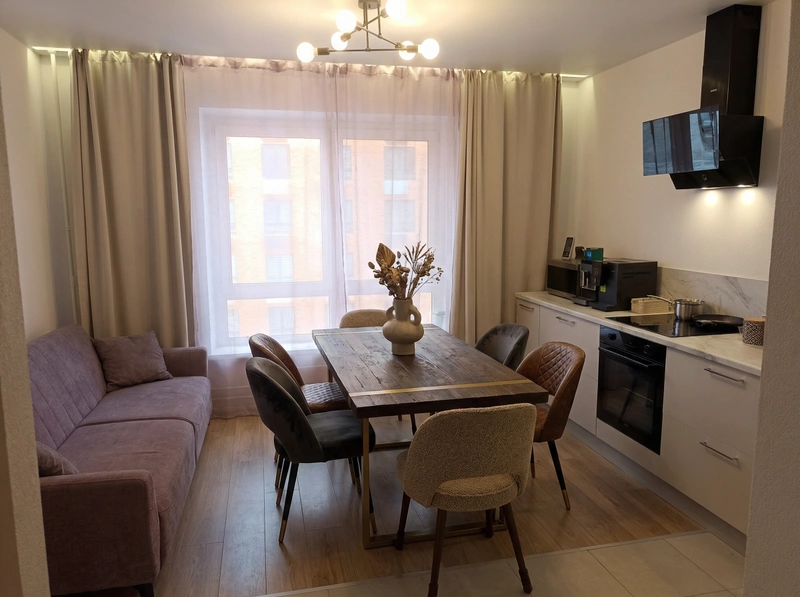 Дизайн интерьера в стиле Эклектика — Кухня от нейросети RoomGPT