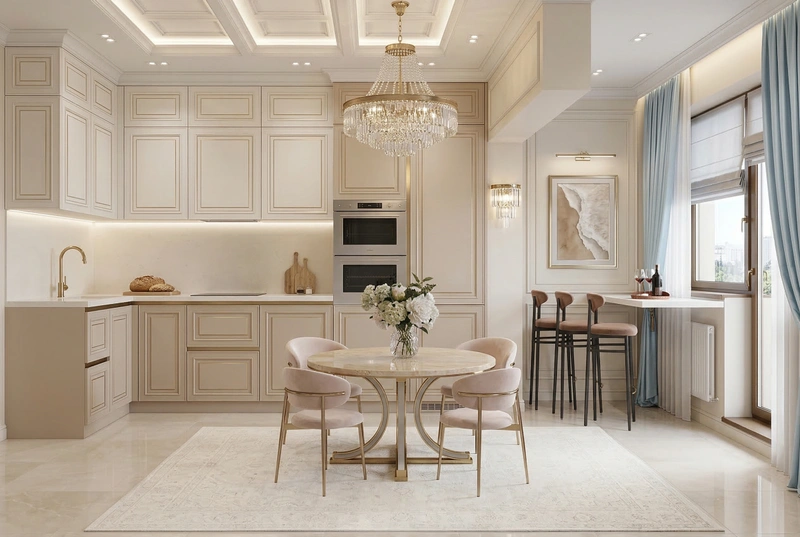 Дизайн гостиной в стиле Неоклассика — фото интерьера от нейросети RoomGPT