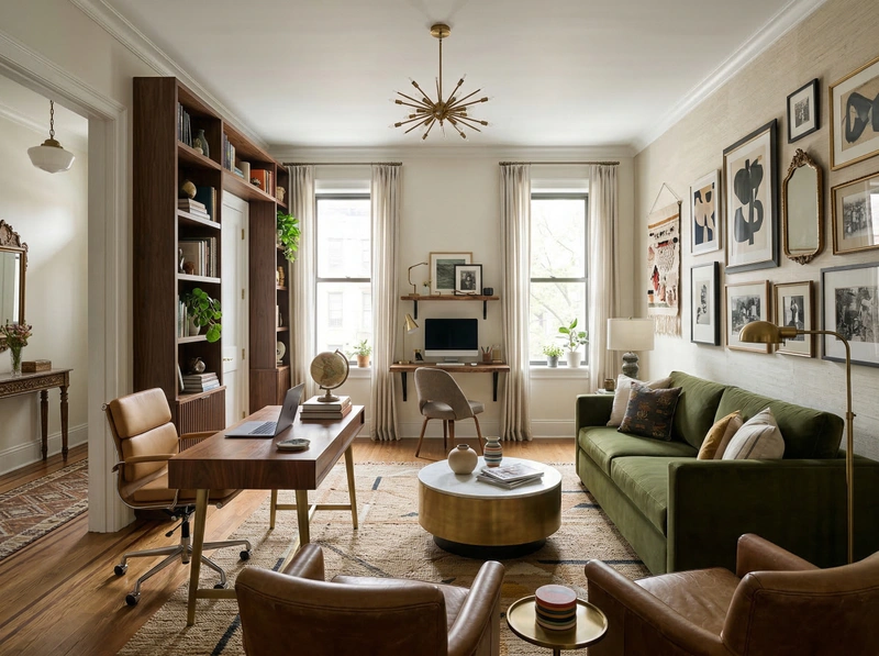 Дизайн гостиной в стиле Эклектика — фото интерьера от нейросети RoomGPT