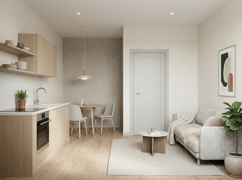 Дизайн гостиной в стиле Хюгге — фото интерьера от нейросети RoomGPT