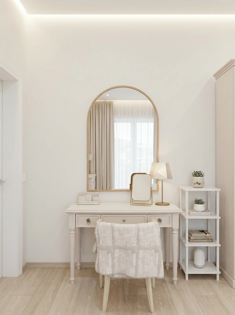 Дизайн спальни в стиле Сканди — фото интерьера от нейросети RoomGPT