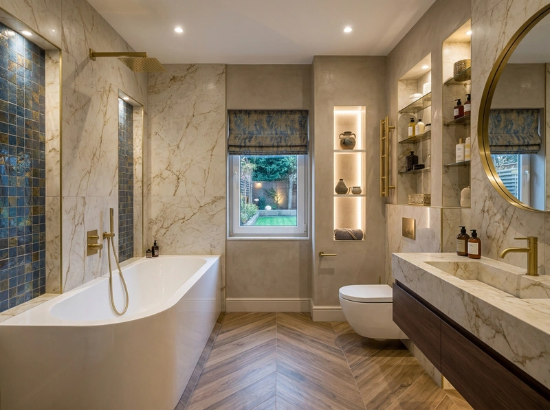 Дизайн ванной в стиле Эклектика — фото интерьера от нейросети RoomGPT