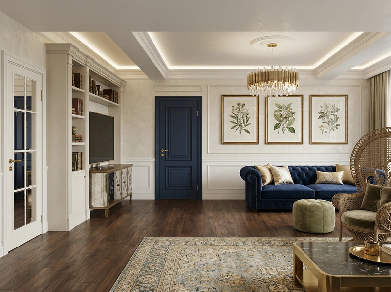 Дизайн интерьера в стиле Классика — Гостиная от нейросети RoomGPT
