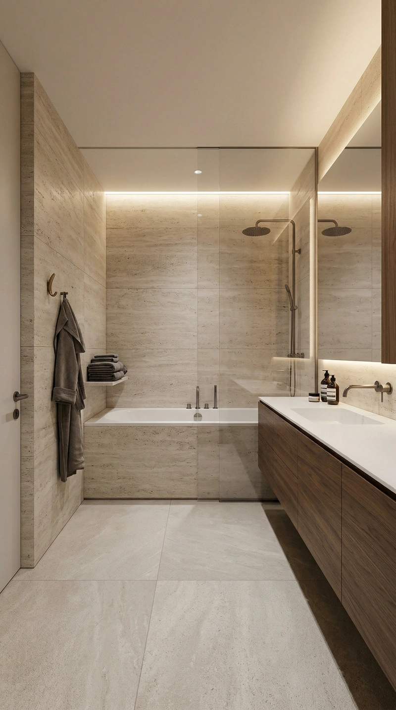 Дизайн ванной в стиле Минимализм — фото интерьера от нейросети RoomGPT
