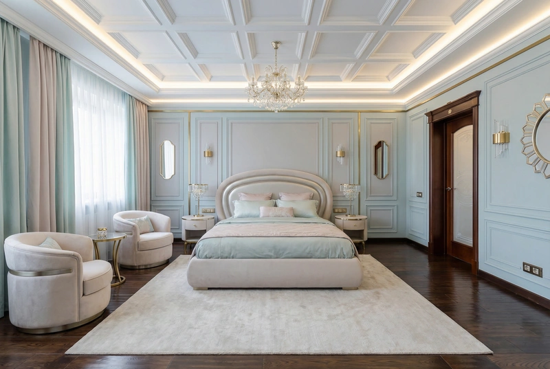 Дизайн интерьера в стиле Неоклассика — Спальня от нейросети RoomGPT