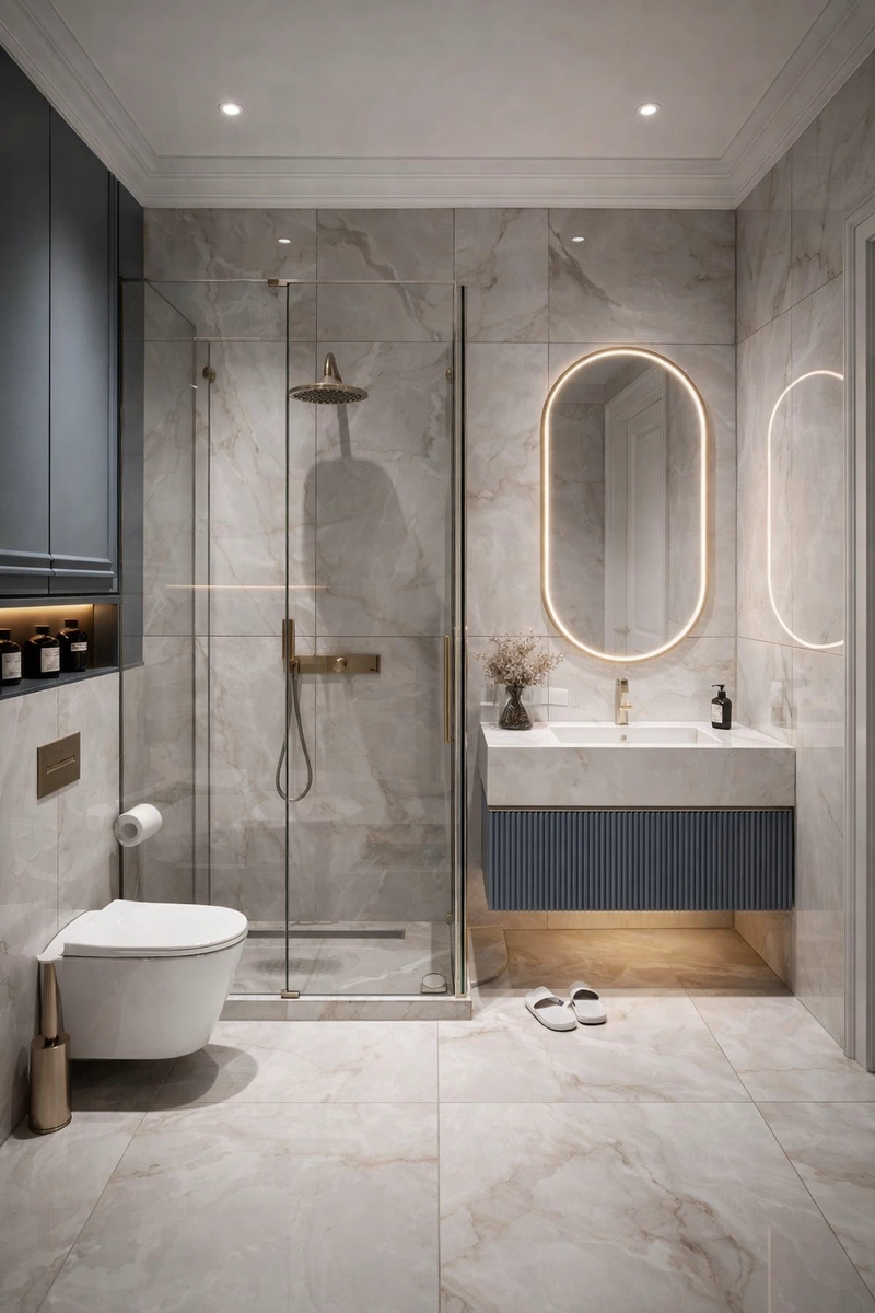 Дизайн интерьера в стиле Минимализм — Ванная от нейросети RoomGPT