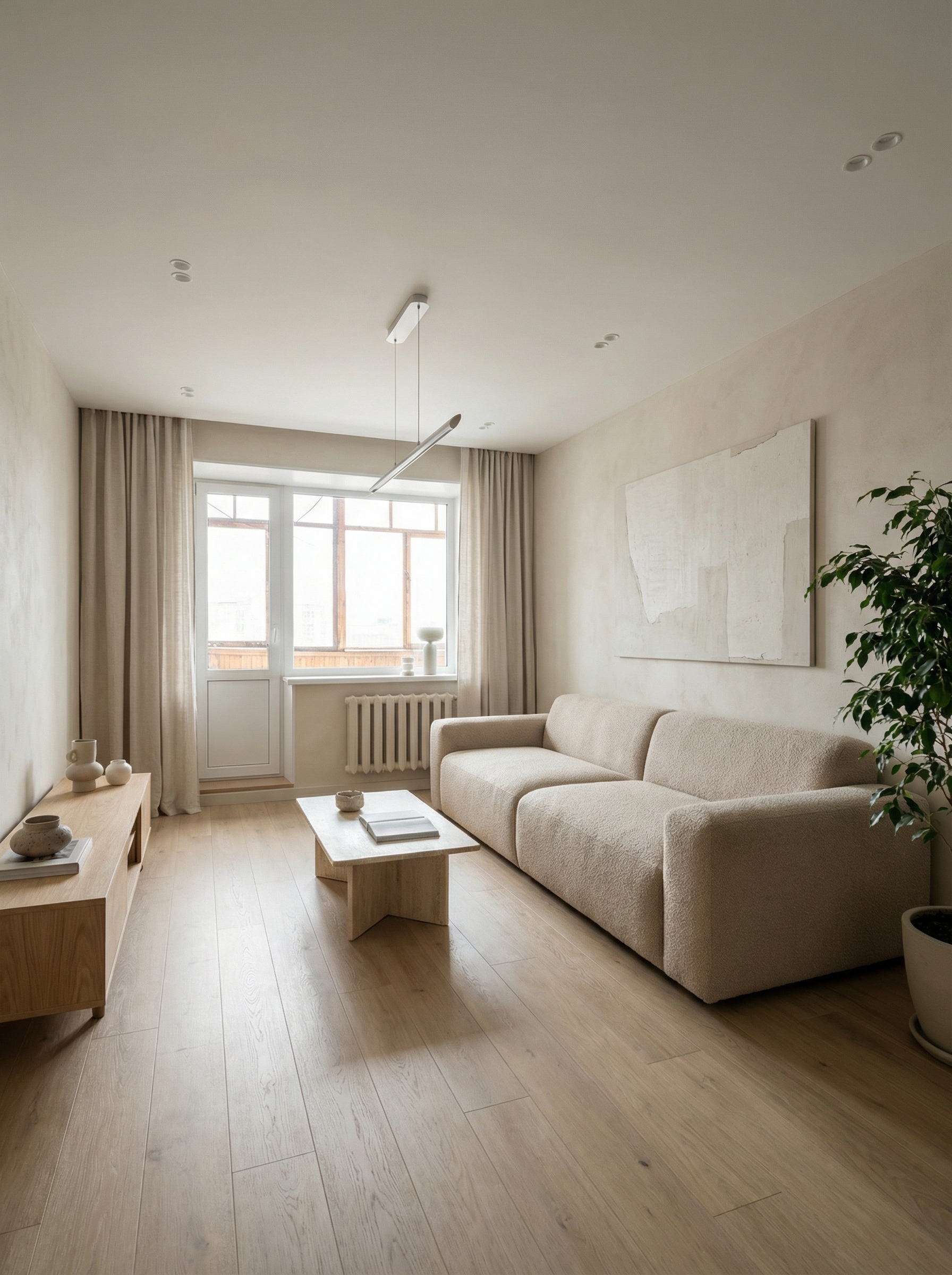 Дизайн гостиной в стиле Минимализм — фото интерьера от нейросети RoomGPT