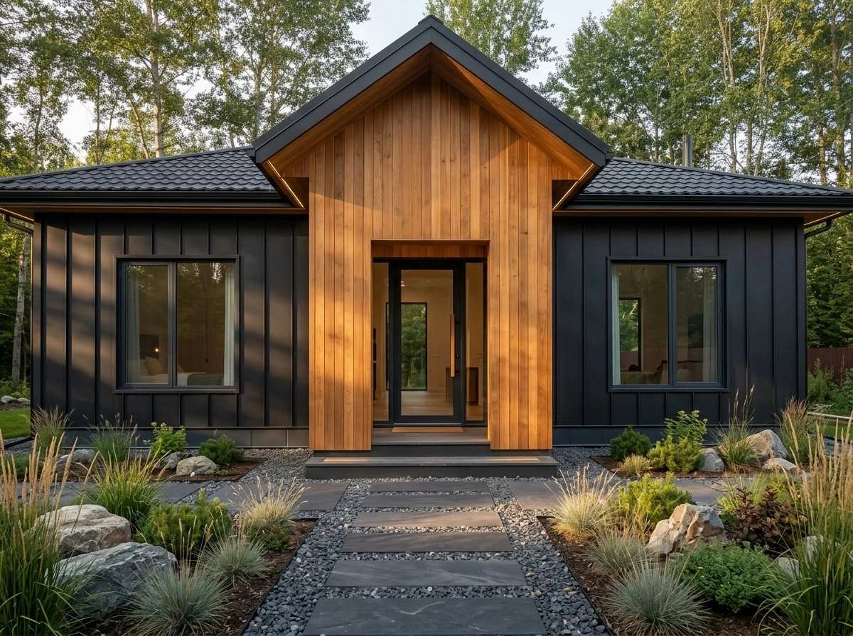 Дизайн фасада в стиле Барнхаус — фото фасада от нейросети RoomGPT