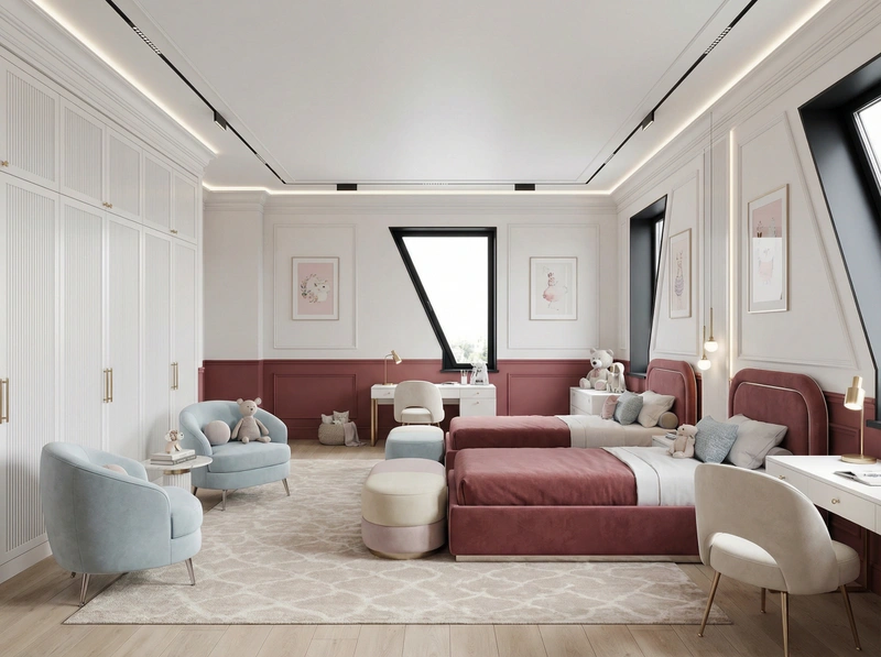 Дизайн интерьера в стиле Неоклассика — Детская от нейросети RoomGPT