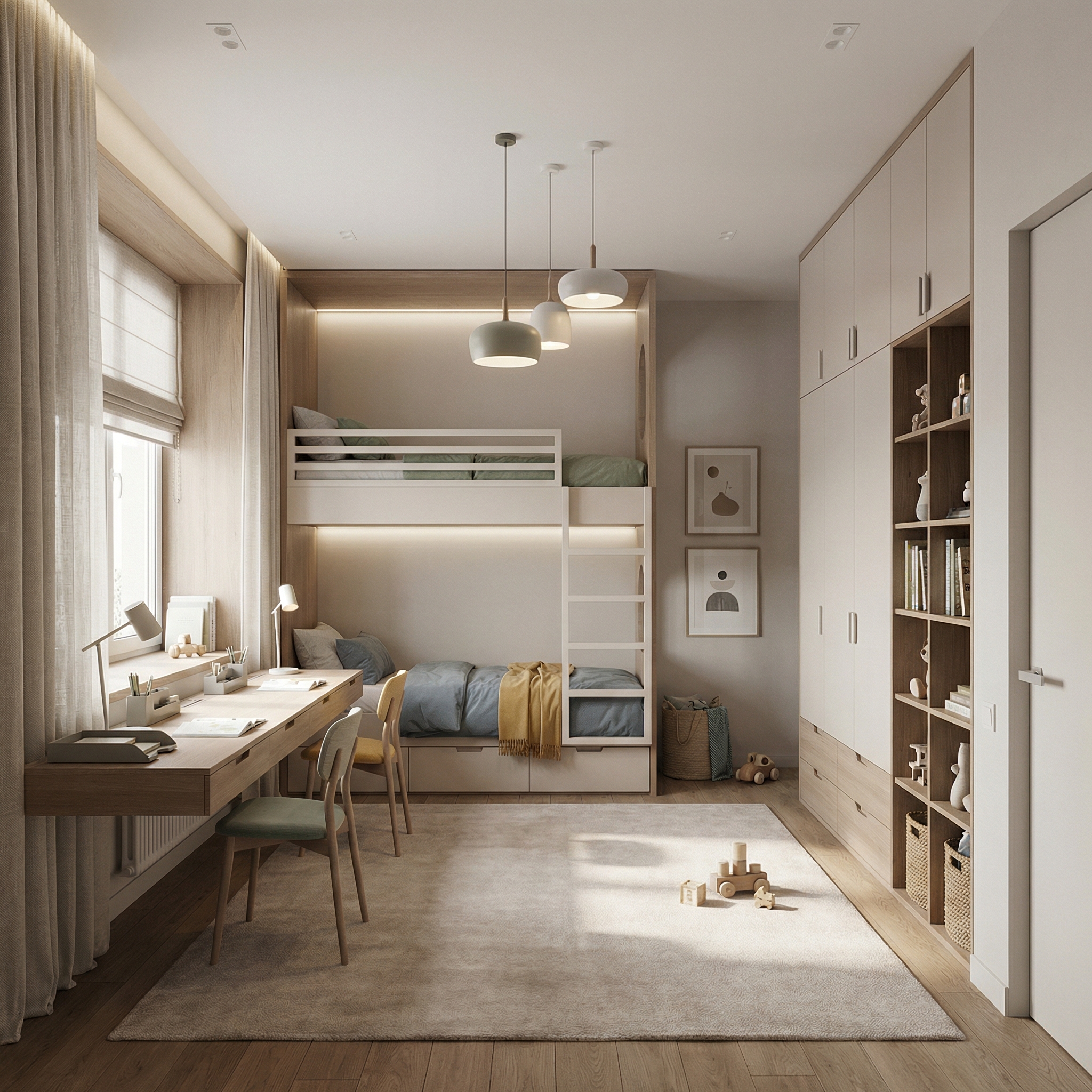 Дизайн детской в стиле Минимализм — фото интерьера от нейросети RoomGPT