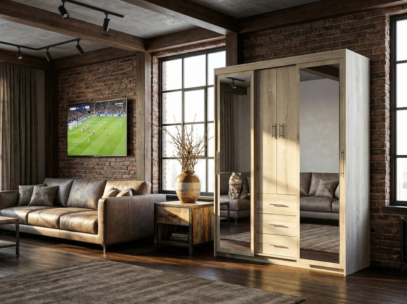 Дизайн интерьера в стиле Лофт — Спальня от нейросети RoomGPT