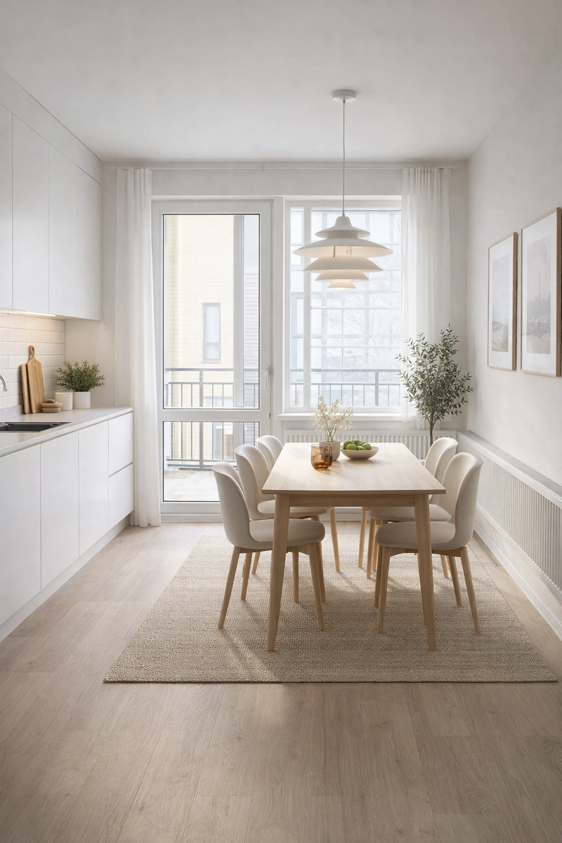 Дизайн кухни в стиле Сканди — фото интерьера от нейросети RoomGPT