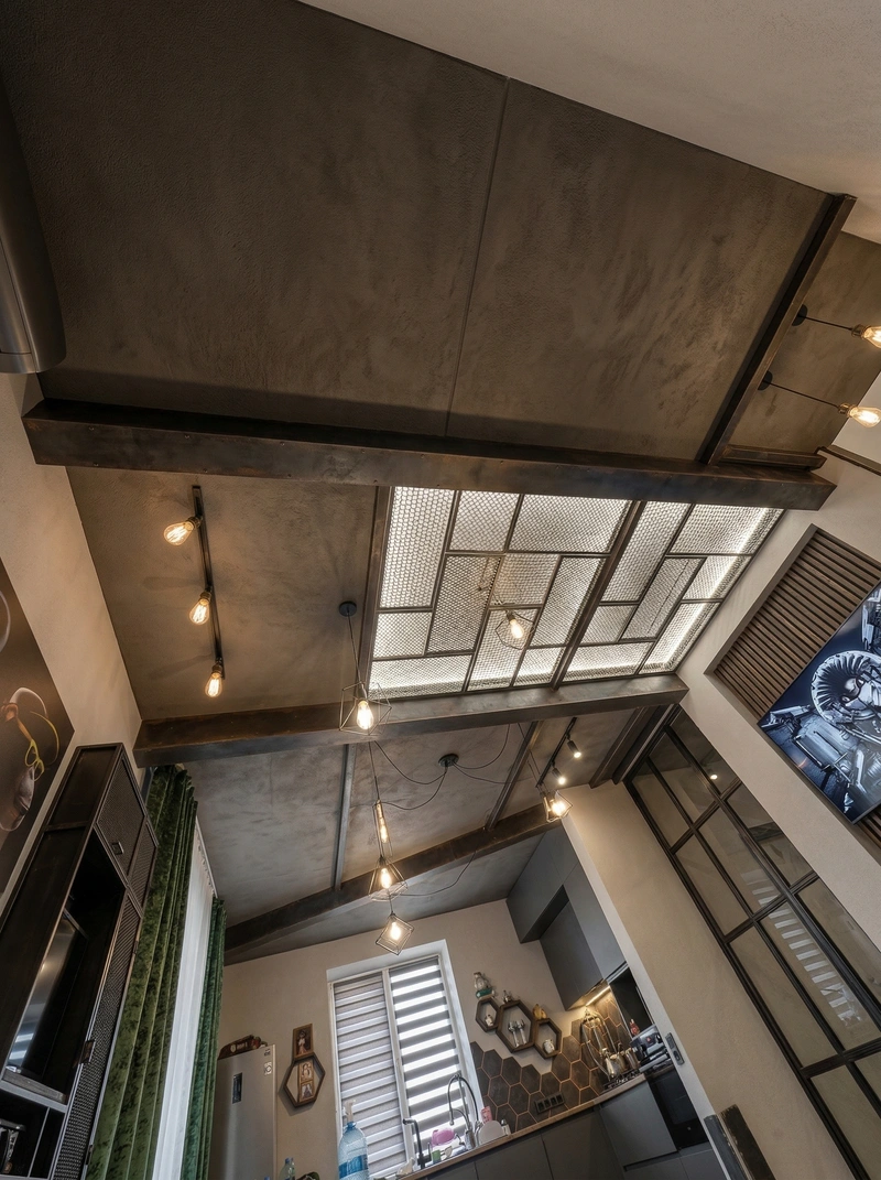 Дизайн гостиной в стиле Лофт — фото интерьера от нейросети RoomGPT