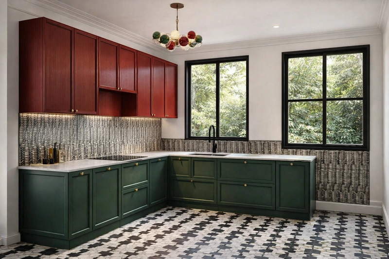 Дизайн интерьера в стиле Эклектика — Кухня от нейросети RoomGPT