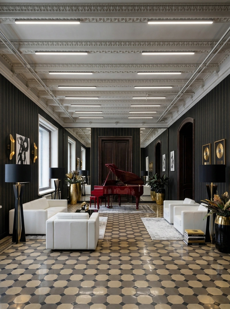 Дизайн гостиной в стиле Эклектика — фото интерьера от нейросети RoomGPT