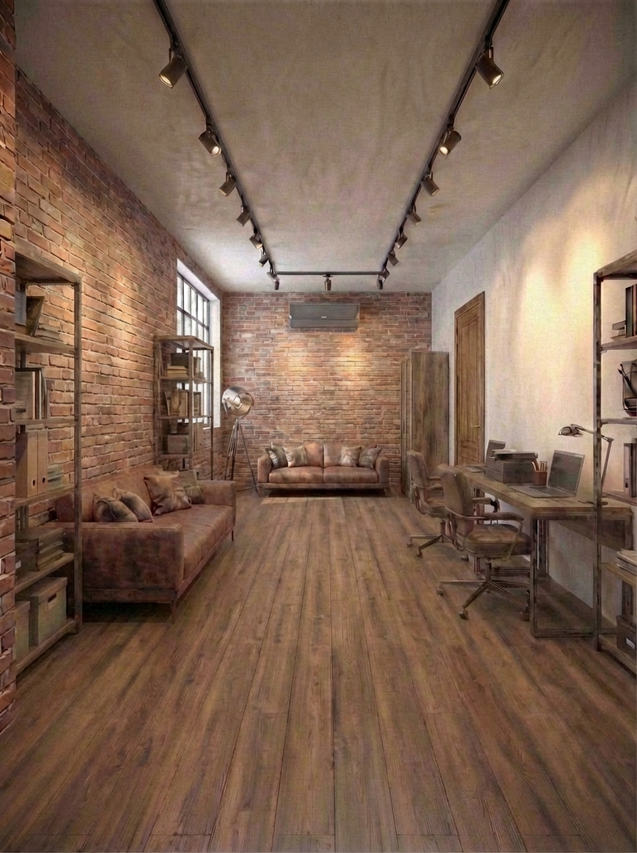 Дизайн гостиной в стиле Лофт — фото интерьера от нейросети RoomGPT