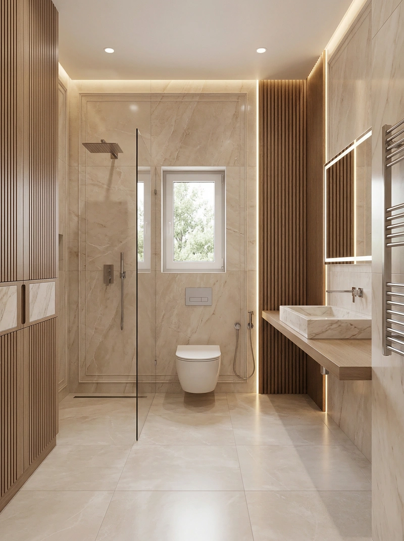 Дизайн интерьера в стиле Неоклассика — Ванная от нейросети RoomGPT