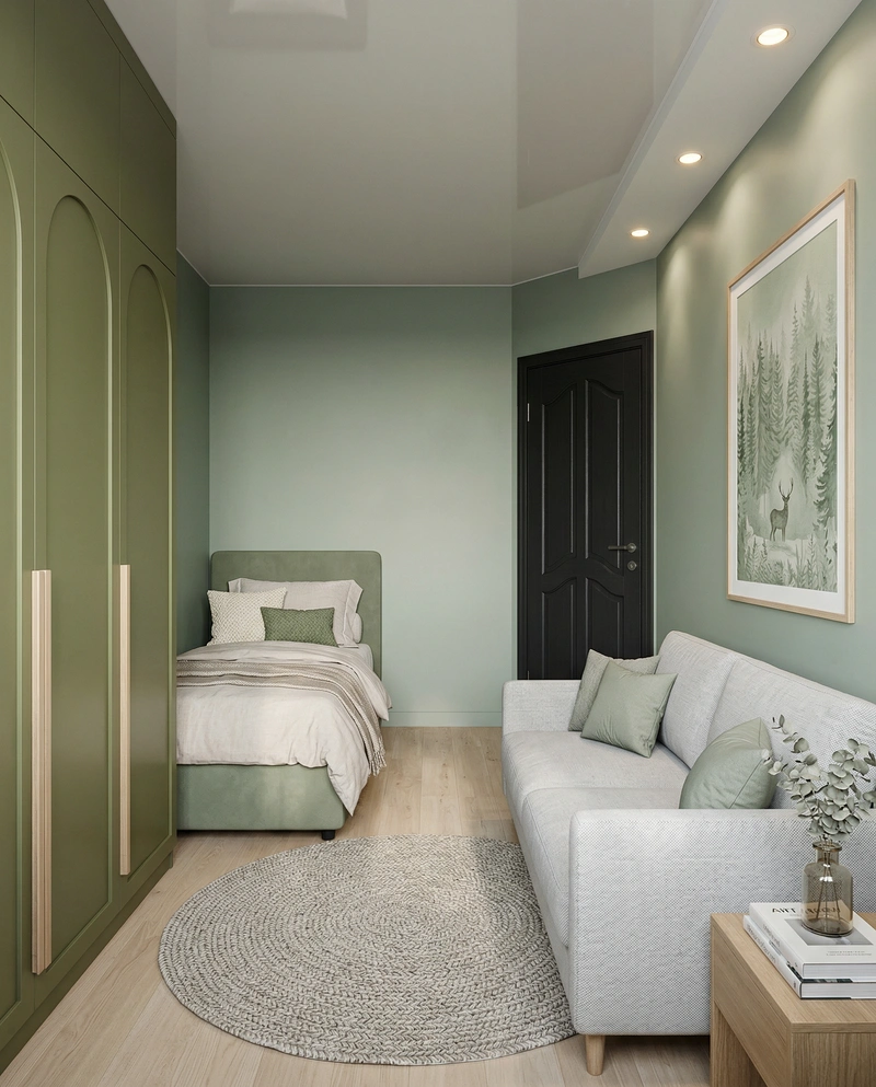 Дизайн интерьера в стиле Сканди — Спальня от нейросети RoomGPT