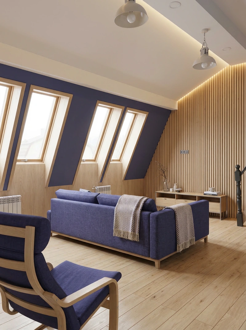 Дизайн интерьера в стиле Сканди — Гостиная от нейросети RoomGPT