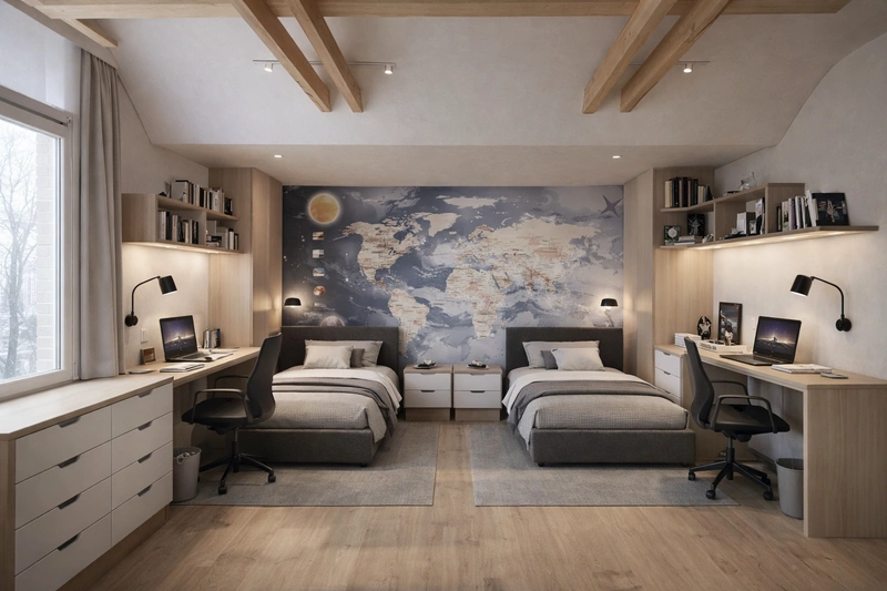 Дизайн детской в стиле Минимализм — фото интерьера от нейросети RoomGPT