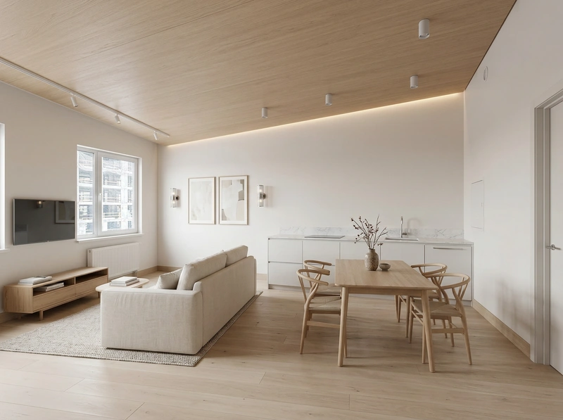 Дизайн интерьера в стиле Сканди — Кухня от нейросети RoomGPT