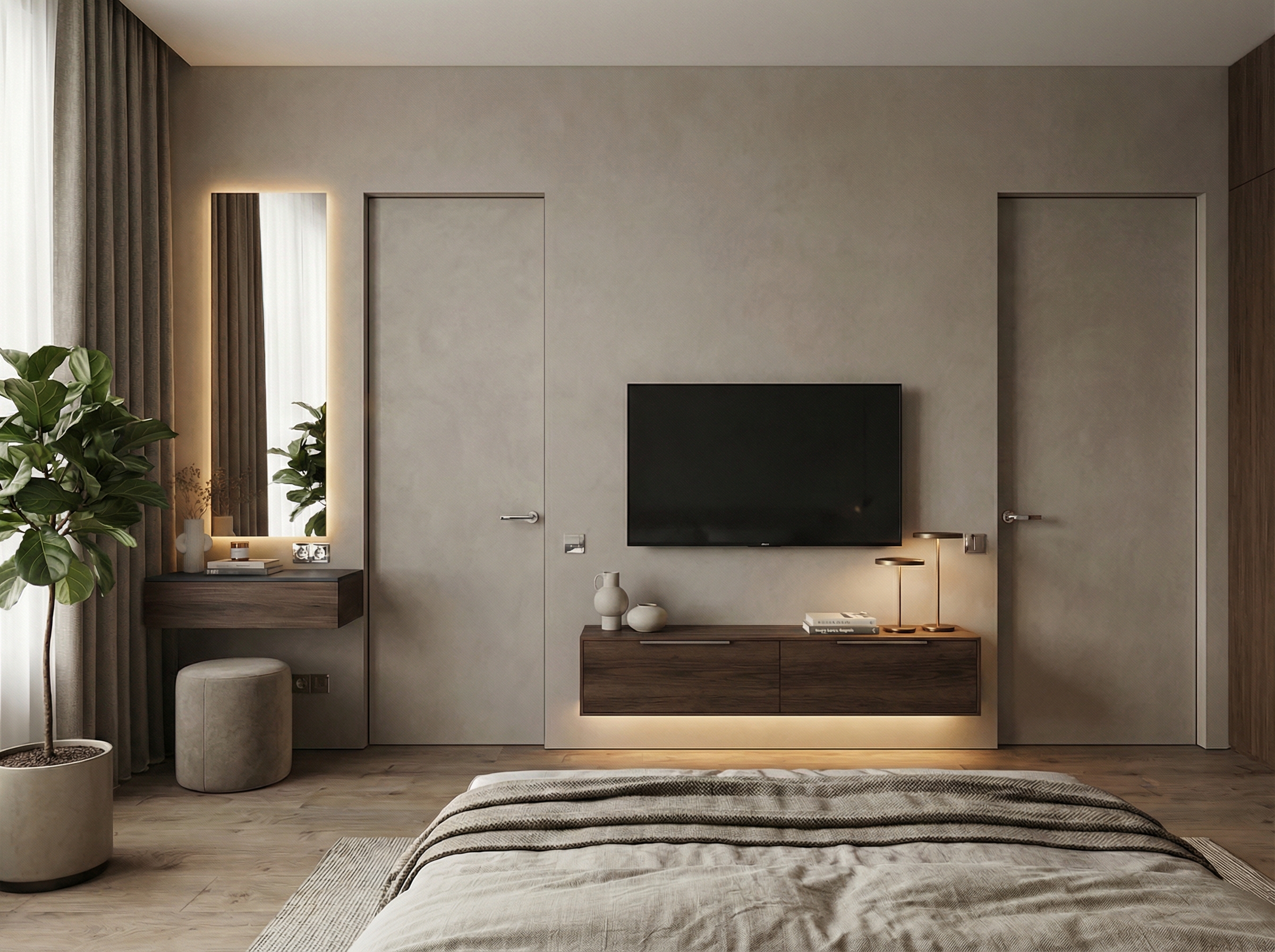 Дизайн спальни в стиле Минимализм — фото интерьера от нейросети RoomGPT