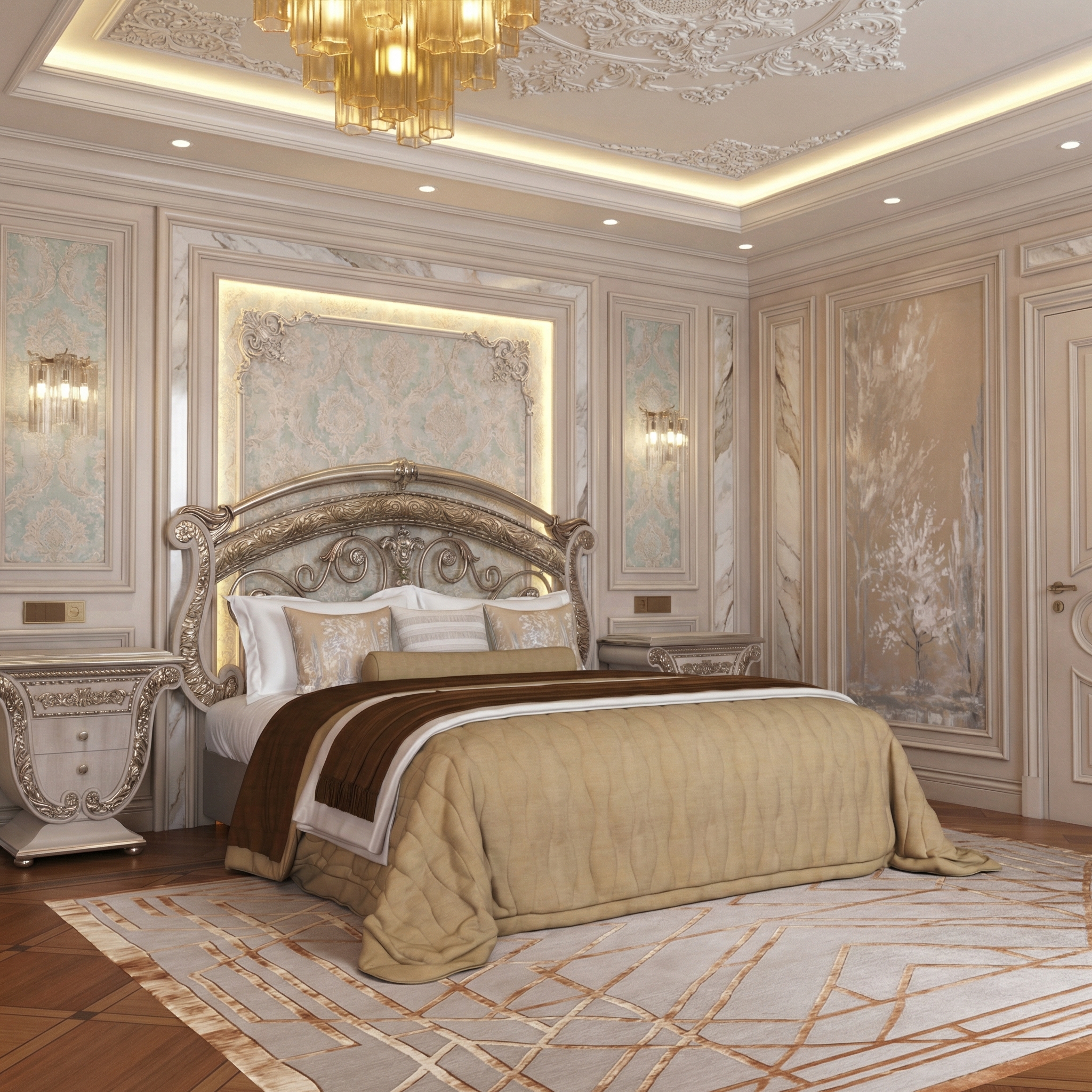 Дизайн спальни в стиле Классика — фото интерьера от нейросети RoomGPT