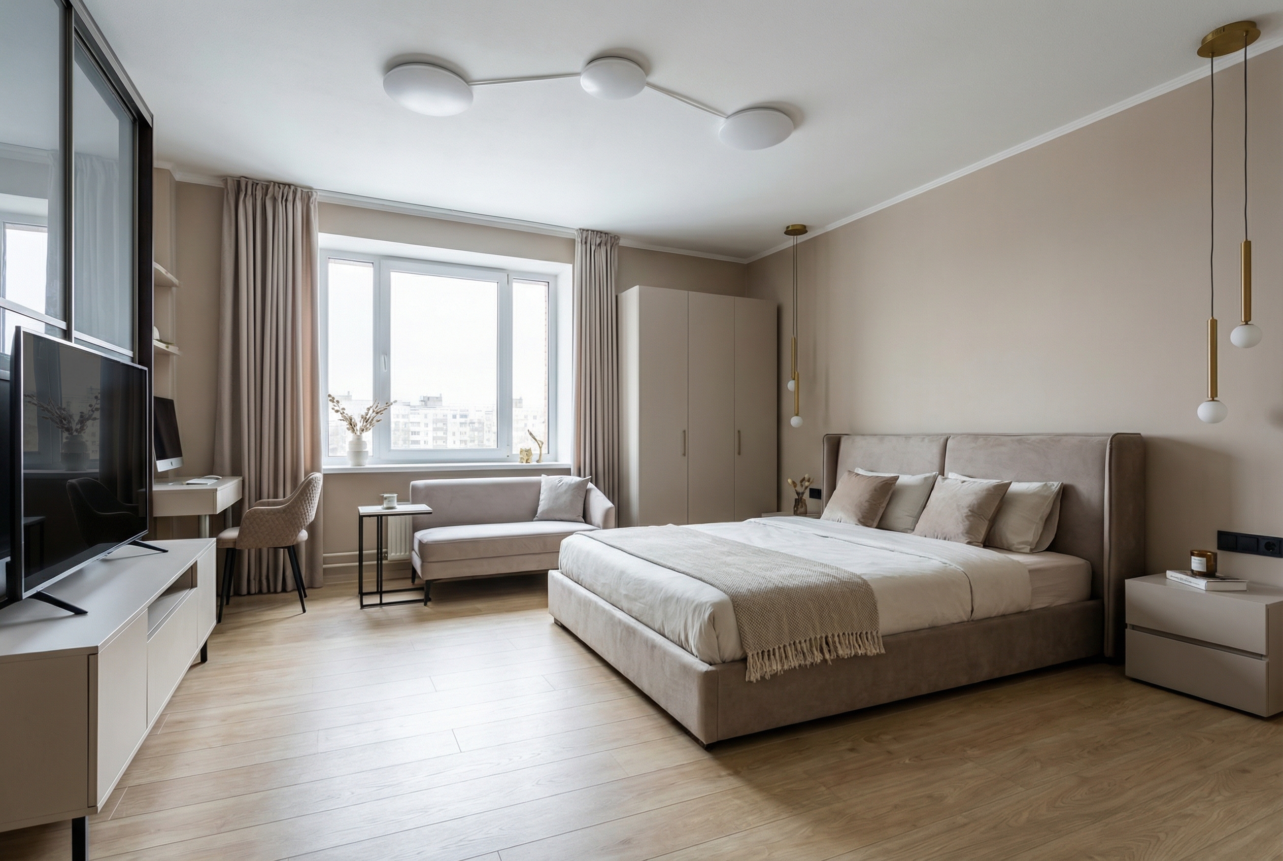 Дизайн спальни в стиле Минимализм — фото интерьера от нейросети RoomGPT