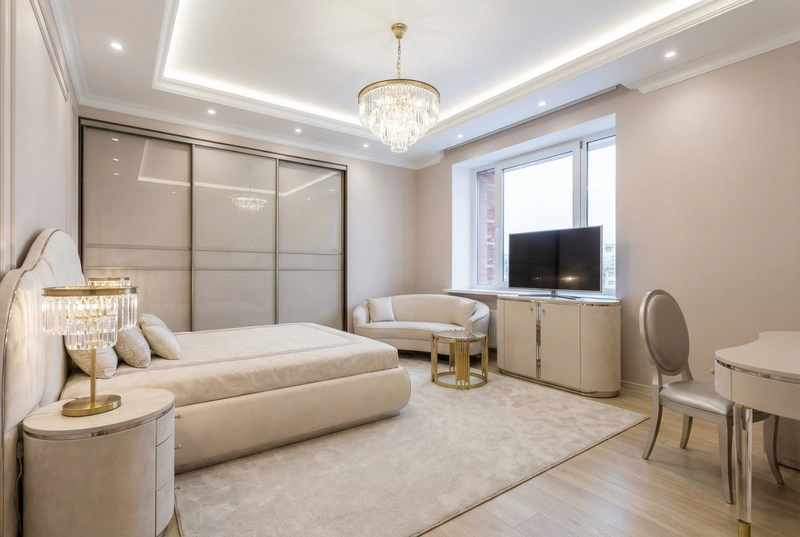 Дизайн интерьера в стиле Неоклассика — Спальня от нейросети RoomGPT