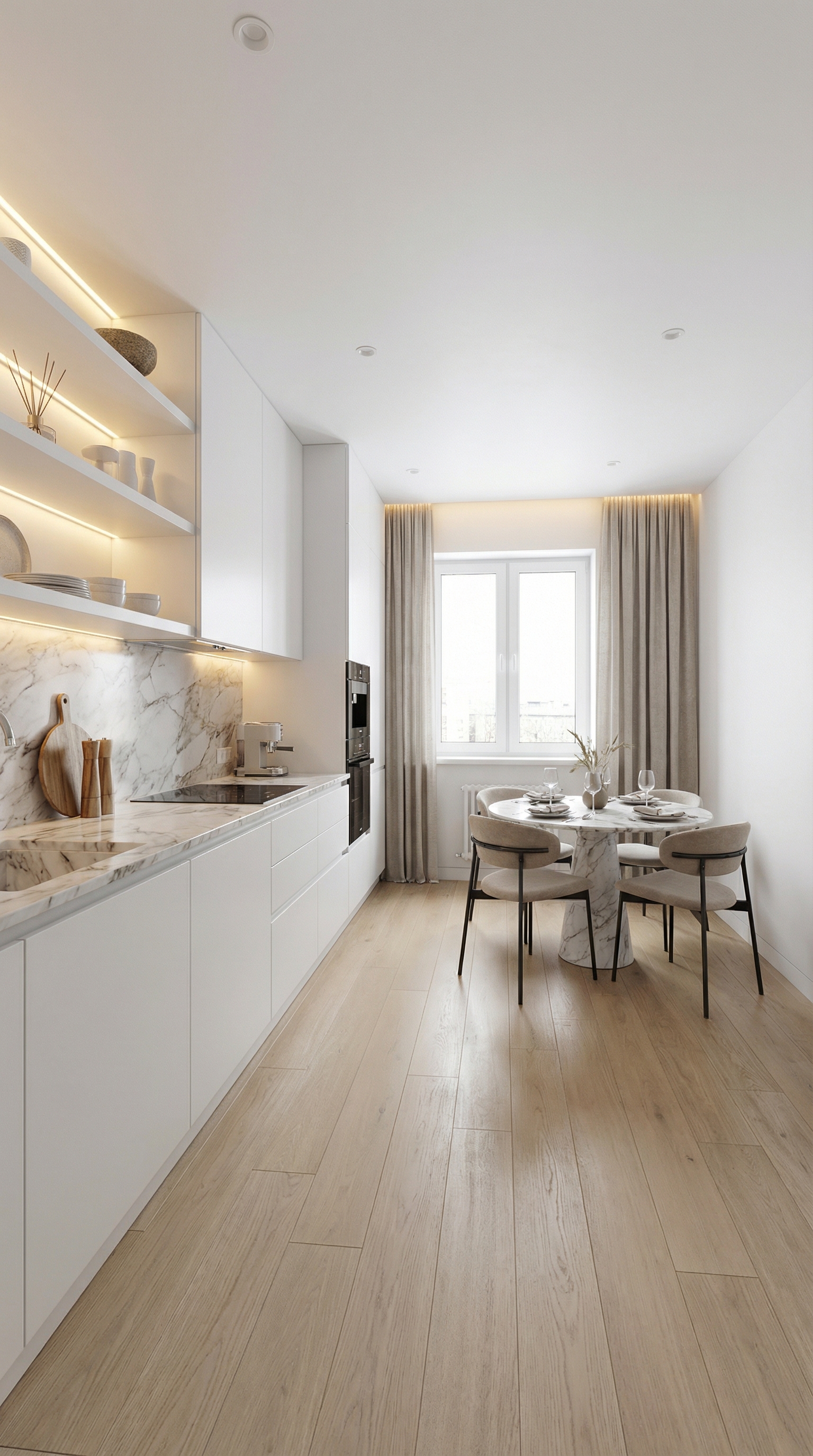 Дизайн кухни в стиле Контемпорари — фото интерьера от нейросети RoomGPT