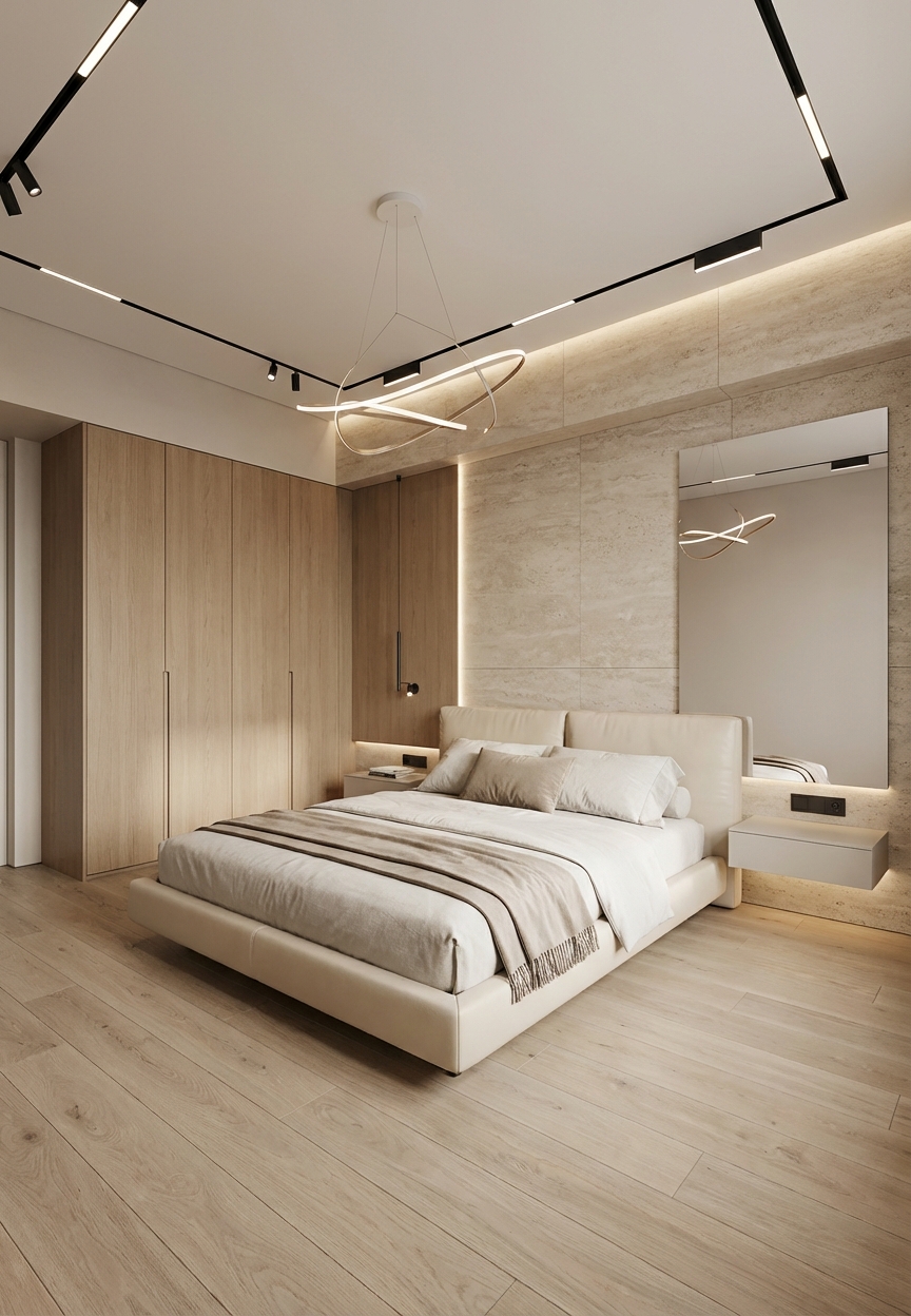 Дизайн спальни в стиле Минимализм — фото интерьера от нейросети RoomGPT