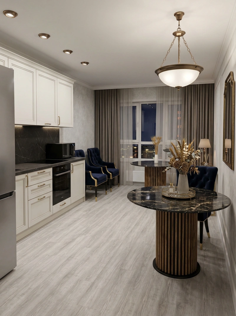 Дизайн интерьера в стиле Классика — Гостиная от нейросети RoomGPT