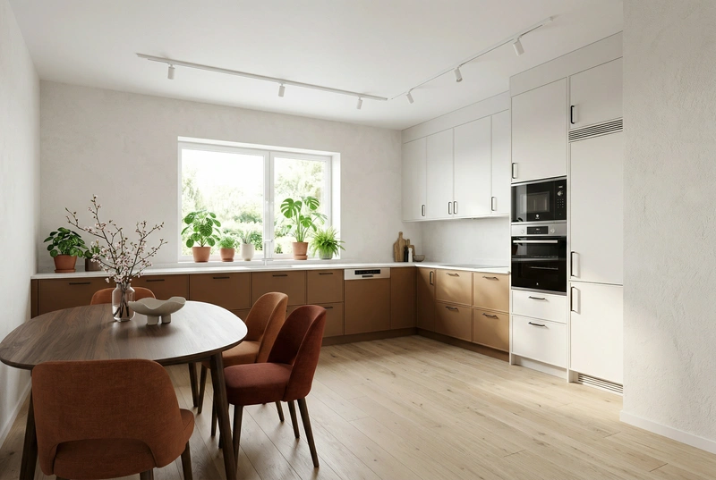 Дизайн интерьера в стиле Сканди — Кухня от нейросети RoomGPT