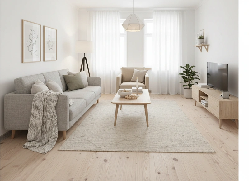 Дизайн интерьера в стиле Хюгге — Гостиная от нейросети RoomGPT