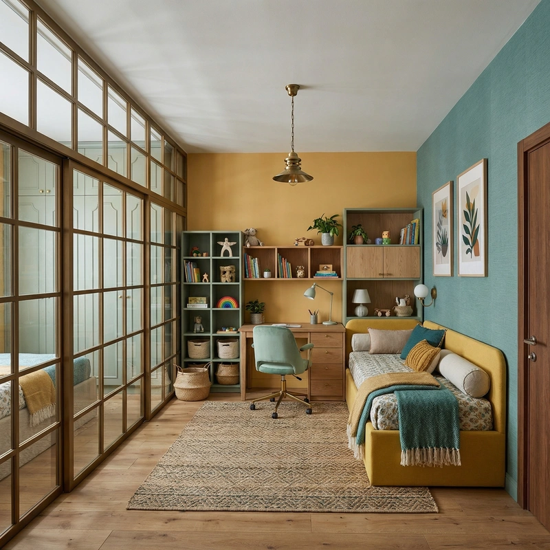 Дизайн интерьера в стиле Эклектика — Детская от нейросети RoomGPT