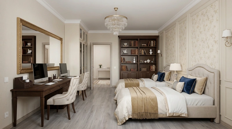 Дизайн интерьера в стиле Классика — Спальня от нейросети RoomGPT