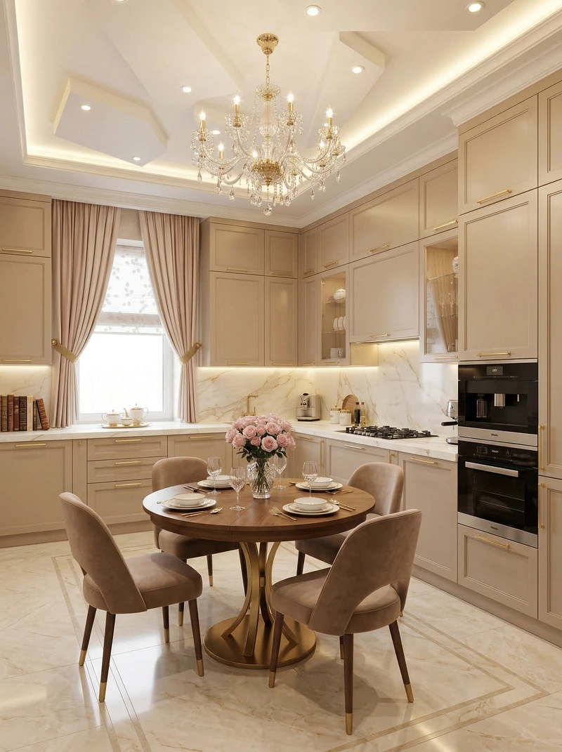 Дизайн кухни в стиле Неоклассика — фото интерьера от нейросети RoomGPT