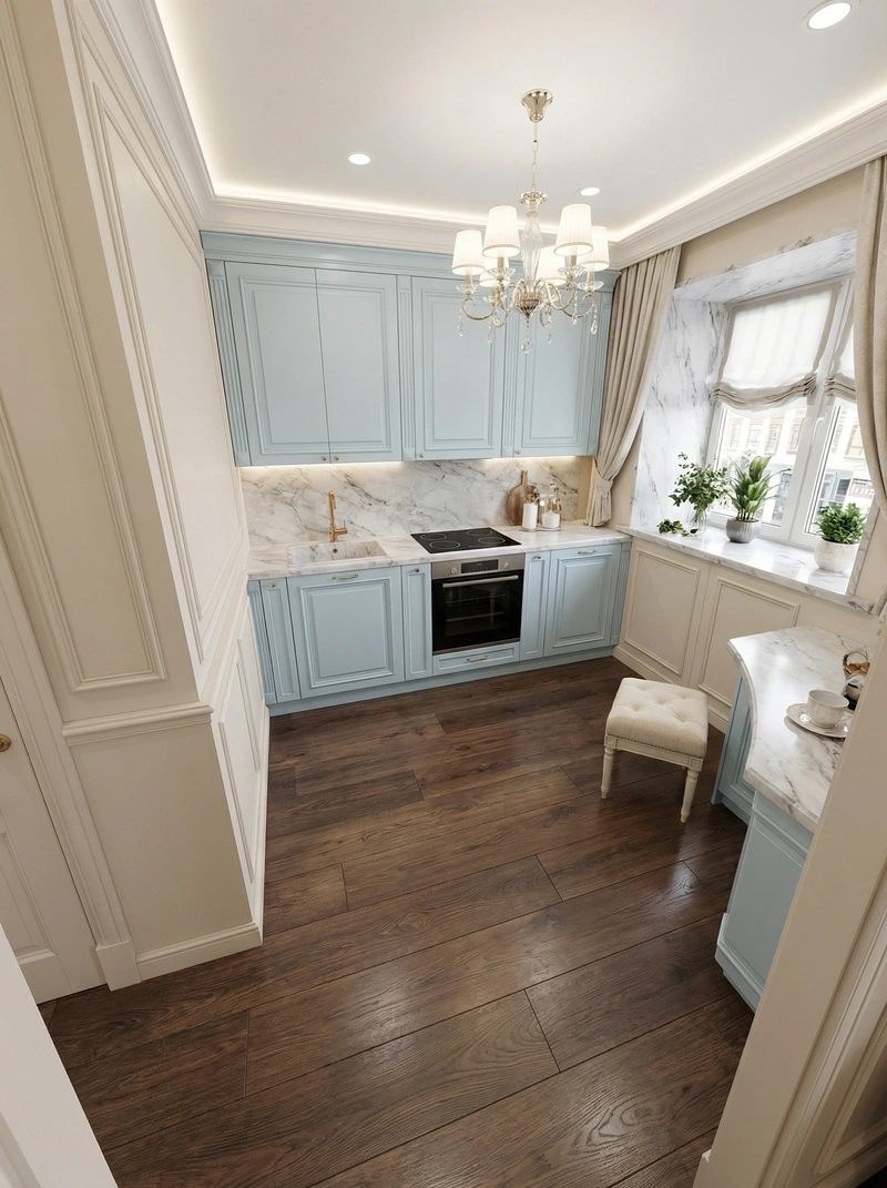 Дизайн интерьера в стиле Классика — Кухня от нейросети RoomGPT