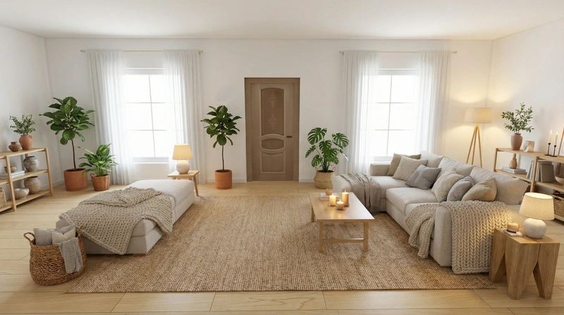 Дизайн интерьера в стиле Хюгге — Гостиная от нейросети RoomGPT