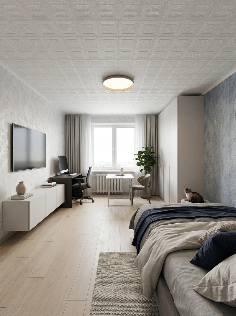 Дизайн интерьера в стиле Минимализм — Гостиная от нейросети RoomGPT