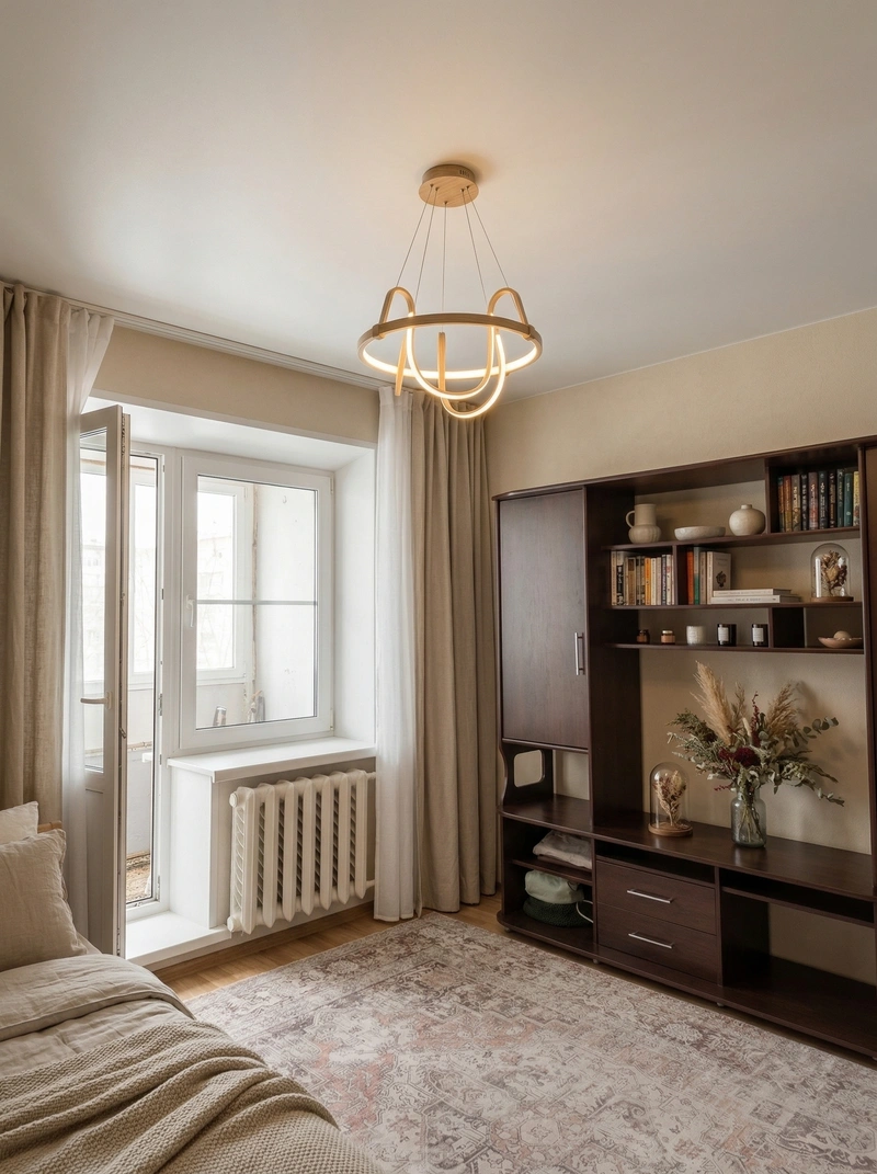 Дизайн спальни в стиле Хюгге — фото интерьера от нейросети RoomGPT