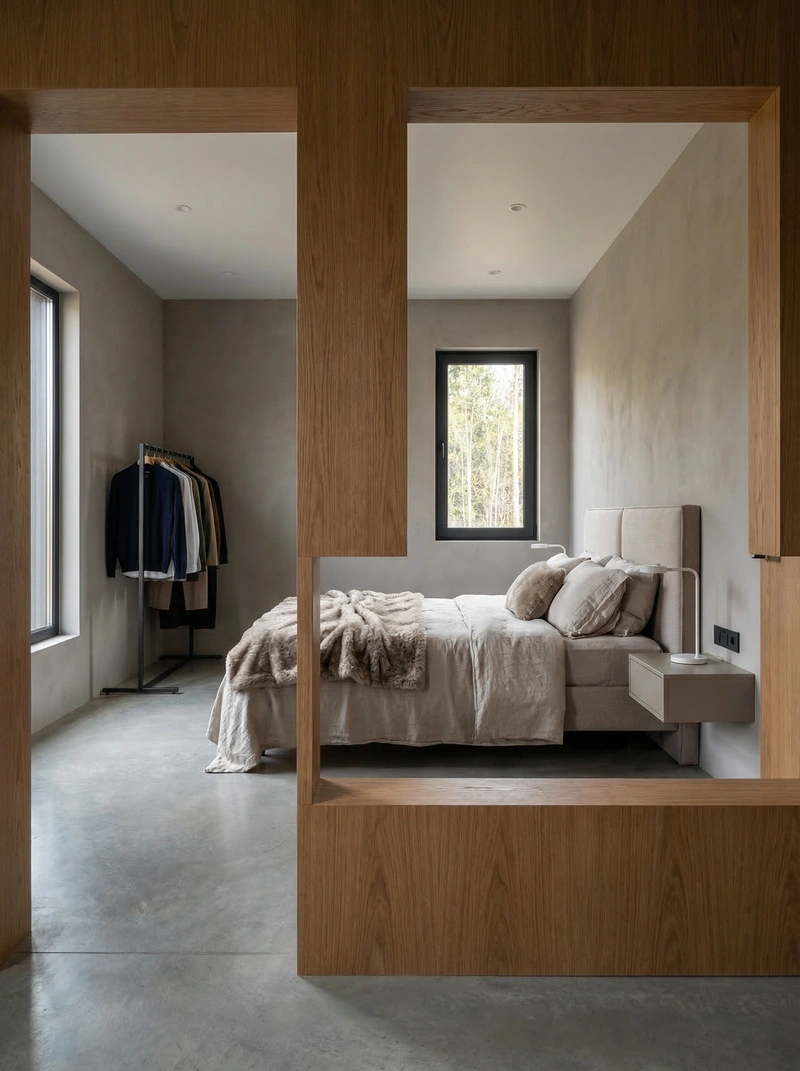 Дизайн спальни в стиле Контемпорари — фото интерьера от нейросети RoomGPT