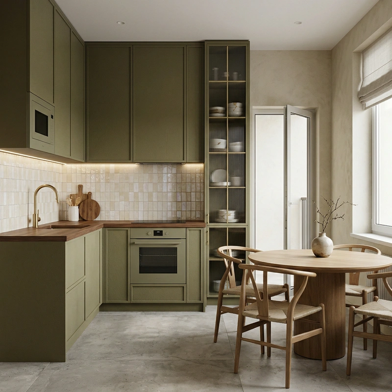 Дизайн кухни в стиле Japandi — фото интерьера от нейросети RoomGPT