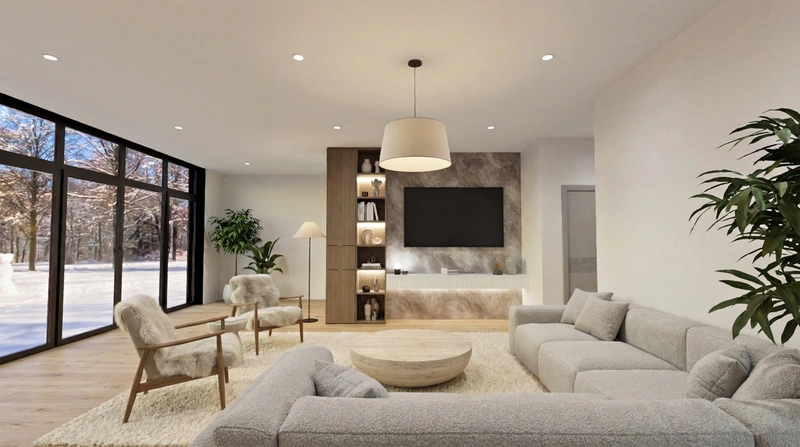 Дизайн интерьера в стиле Сканди — Гостиная от нейросети RoomGPT