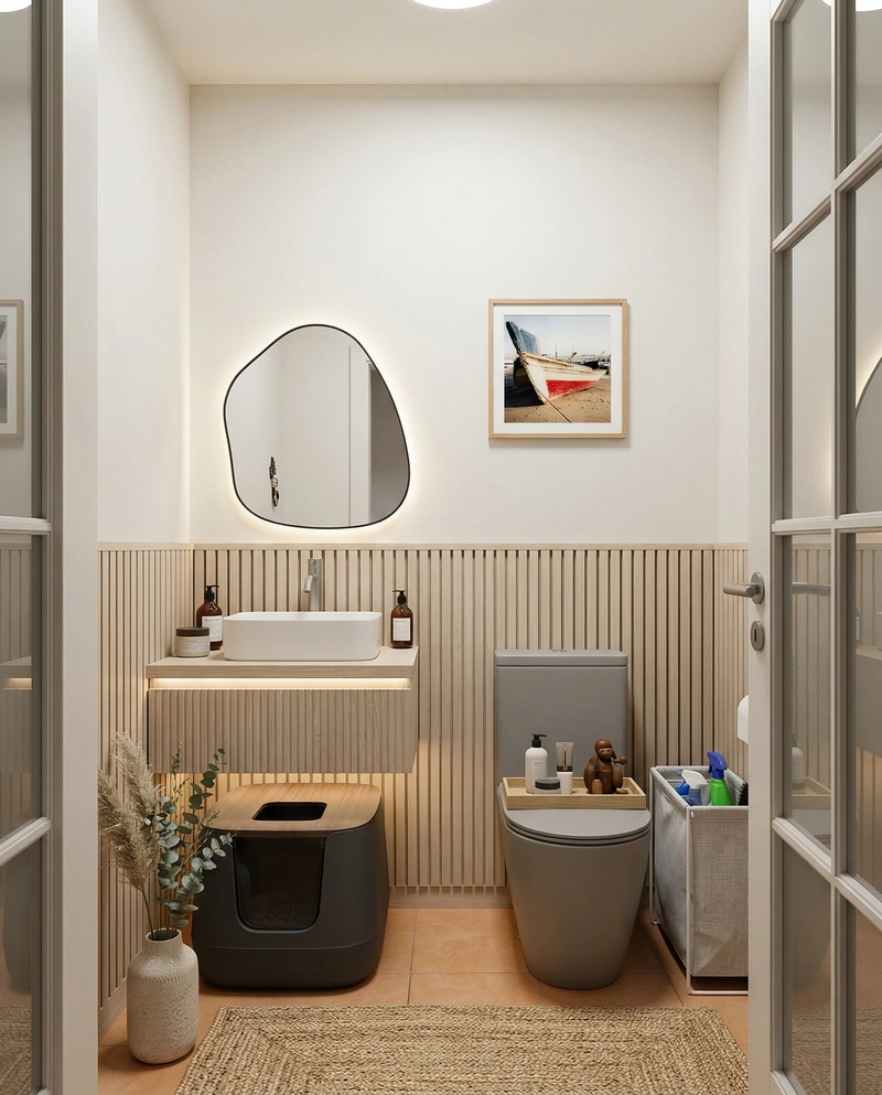 Дизайн интерьера в стиле Сканди — Ванная от нейросети RoomGPT